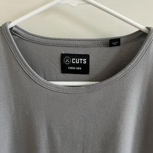 Cuts Clothing Curve Hem Tee - Granite